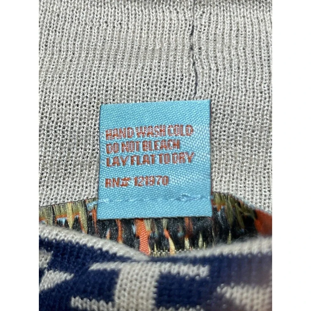 Flying Tomato Aztec Indian Navajo Reversible Cardigan Navy & Cream Big Size S - Picture 13 of 13
